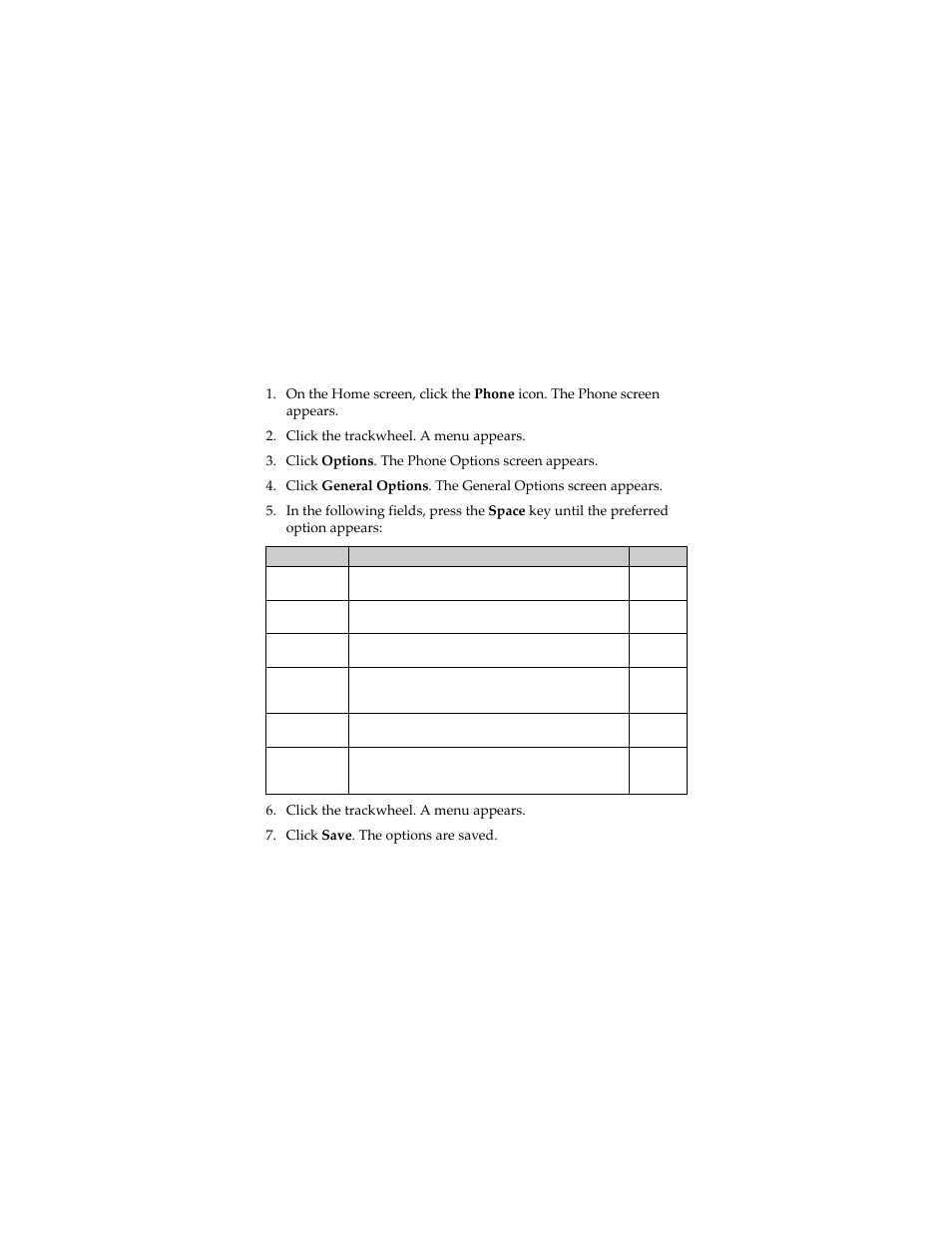 Setting general phone options, Set general phone options | Blackberry 7230 User Manual | Page 63 / 152