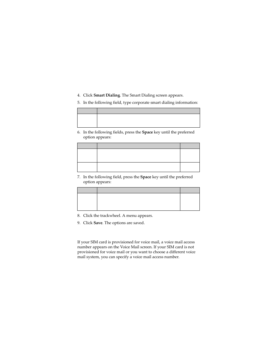 Setting voice mail options | Blackberry 7230 User Manual | Page 65 / 152