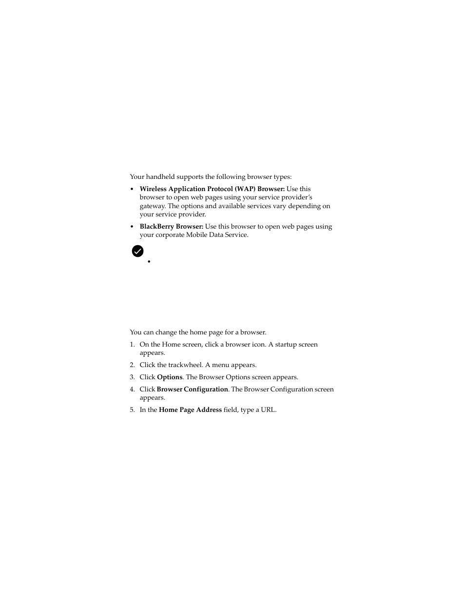 About the handheld browsers, Configuring a browser, About the handheld browsers configuring a browser | Blackberry 7230 User Manual | Page 70 / 152
