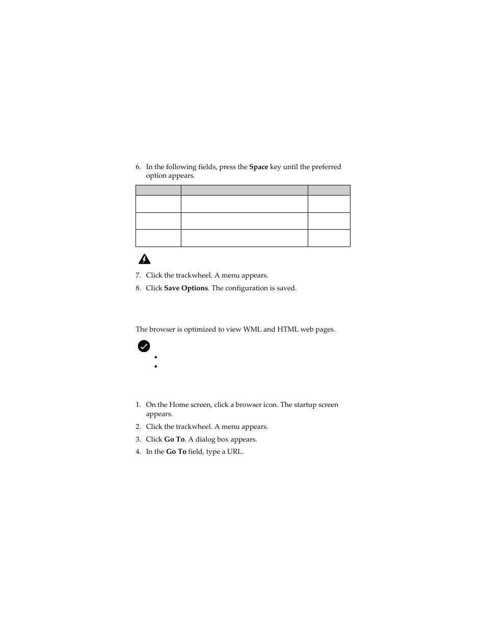 Browsing web pages, Open a web page by typing a url | Blackberry 7230 User Manual | Page 71 / 152