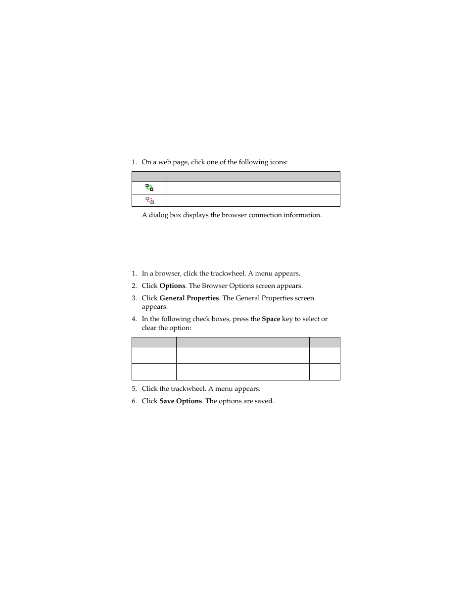 Setting browser options, Set browser options | Blackberry 7230 User Manual | Page 83 / 152