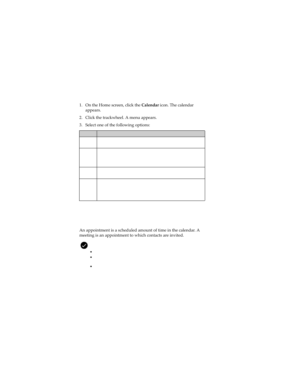 Managing appointments and meetings, View the next or previous date | Blackberry 7230 User Manual | Page 88 / 152