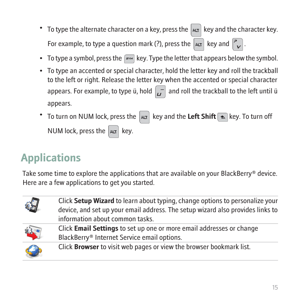 Applications | Blackberry 8820 User Manual | Page 17 / 44