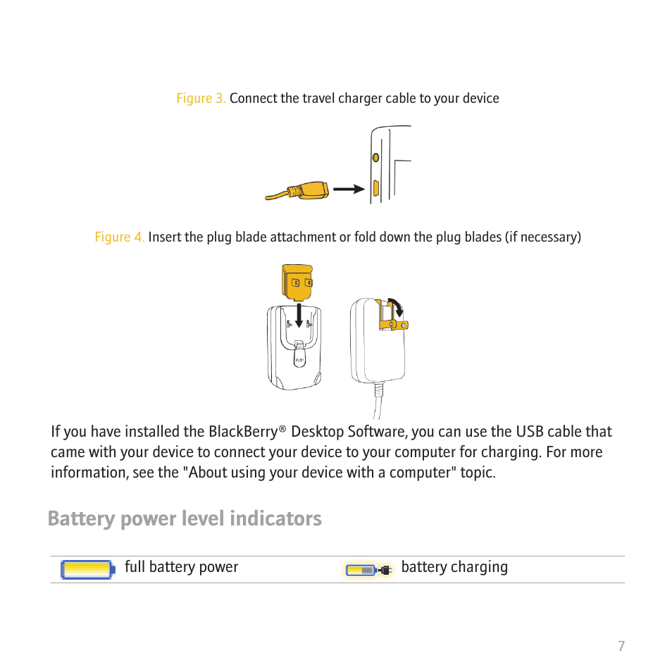 Battery power level indicators | Blackberry 8820 User Manual | Page 9 / 44
