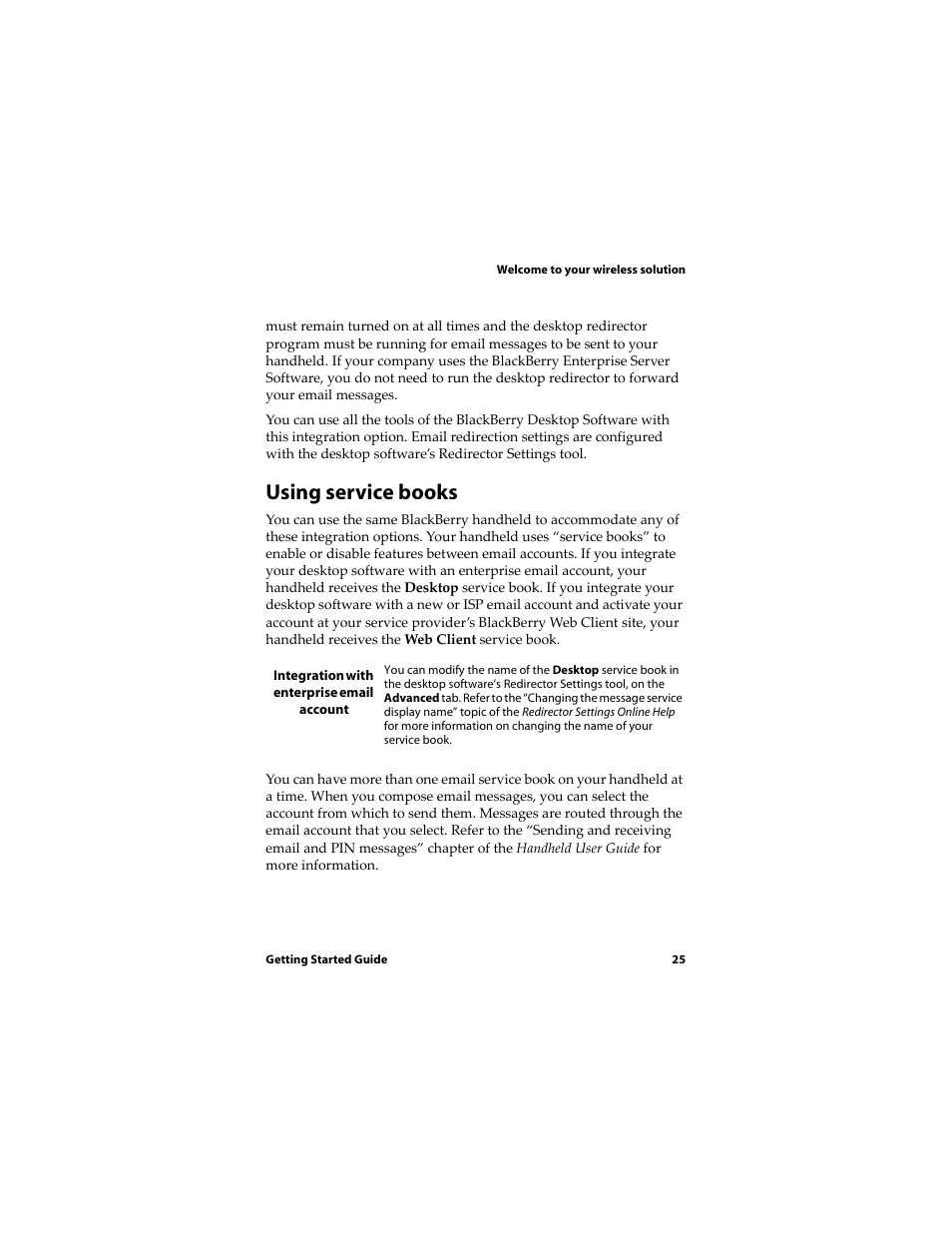 Using service books | Blackberry RIM Wireless Handhelds 5810 User Manual | Page 25 / 76