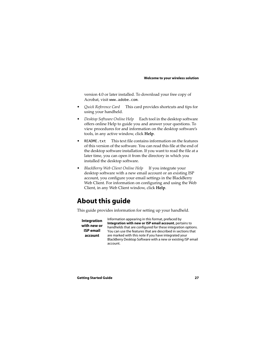 About this guide | Blackberry RIM Wireless Handhelds 5810 User Manual | Page 27 / 76