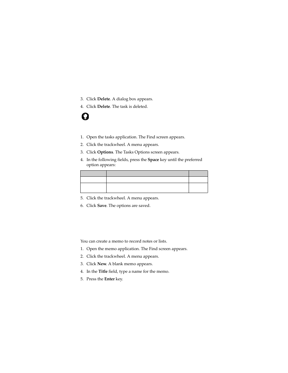 Memopad, Set task options | Blackberry 6280 User Manual | Page 102 / 152