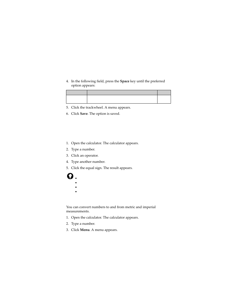 Calculator, Perform a calculation, Convert measurements | Blackberry 6280 User Manual | Page 104 / 152