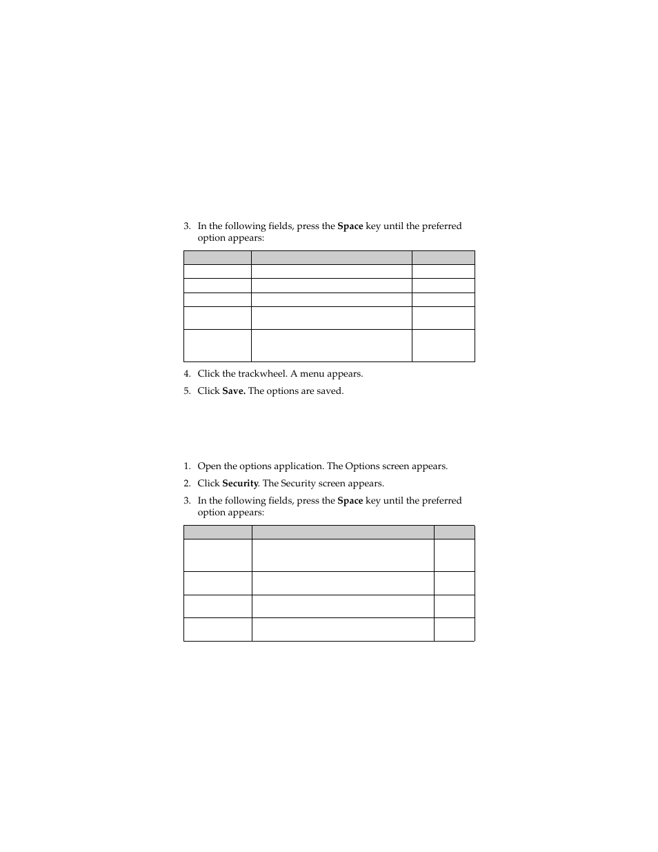 Security, Set security options | Blackberry 6280 User Manual | Page 123 / 152