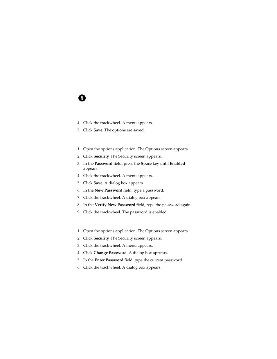 Set a password, Change the password | Blackberry 6280 User Manual | Page 124 / 152