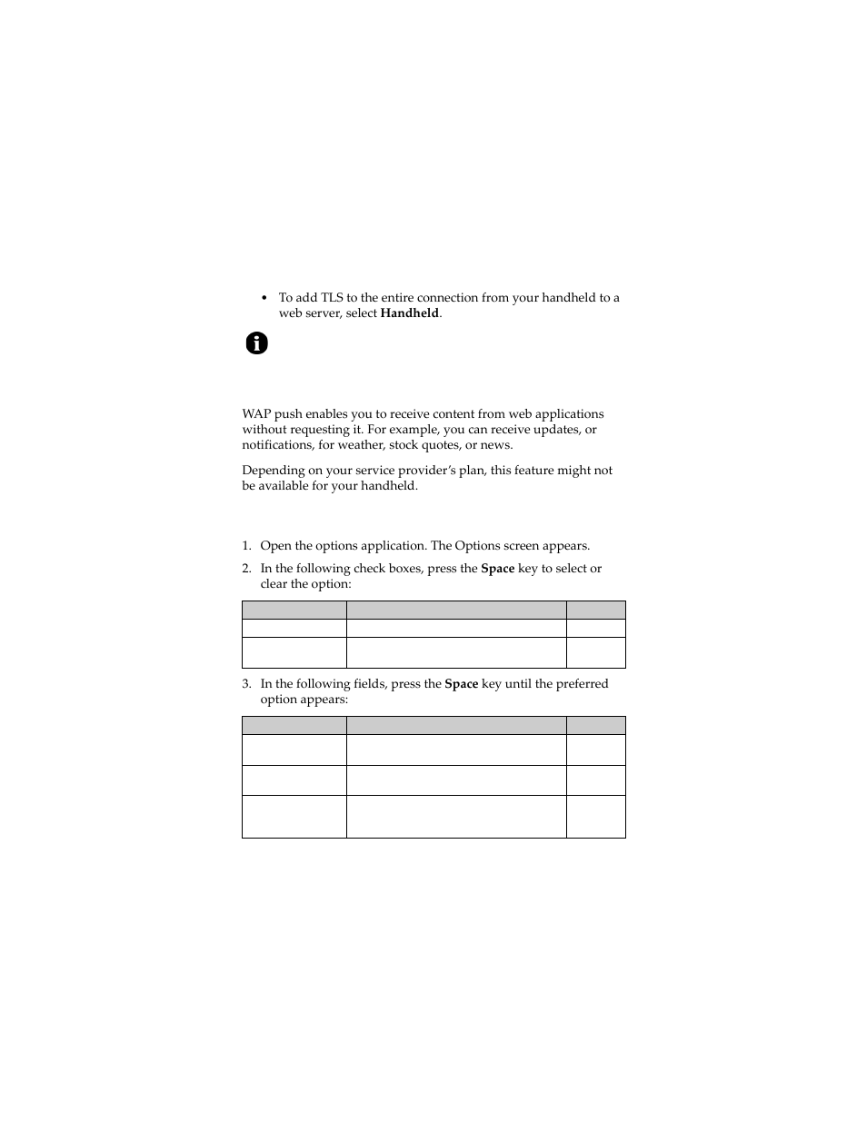 Wap push, Set wap push options | Blackberry 6280 User Manual | Page 130 / 152