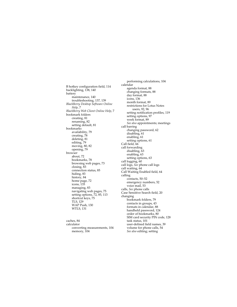 Blackberry 6280 User Manual | Page 142 / 152