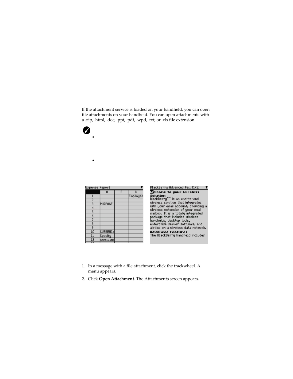 Managing file attachments, Open the table of contents of a file attachment | Blackberry 6280 User Manual | Page 18 / 152