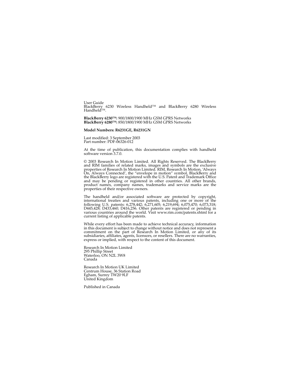 Blackberry 6280 User Manual | Page 2 / 152