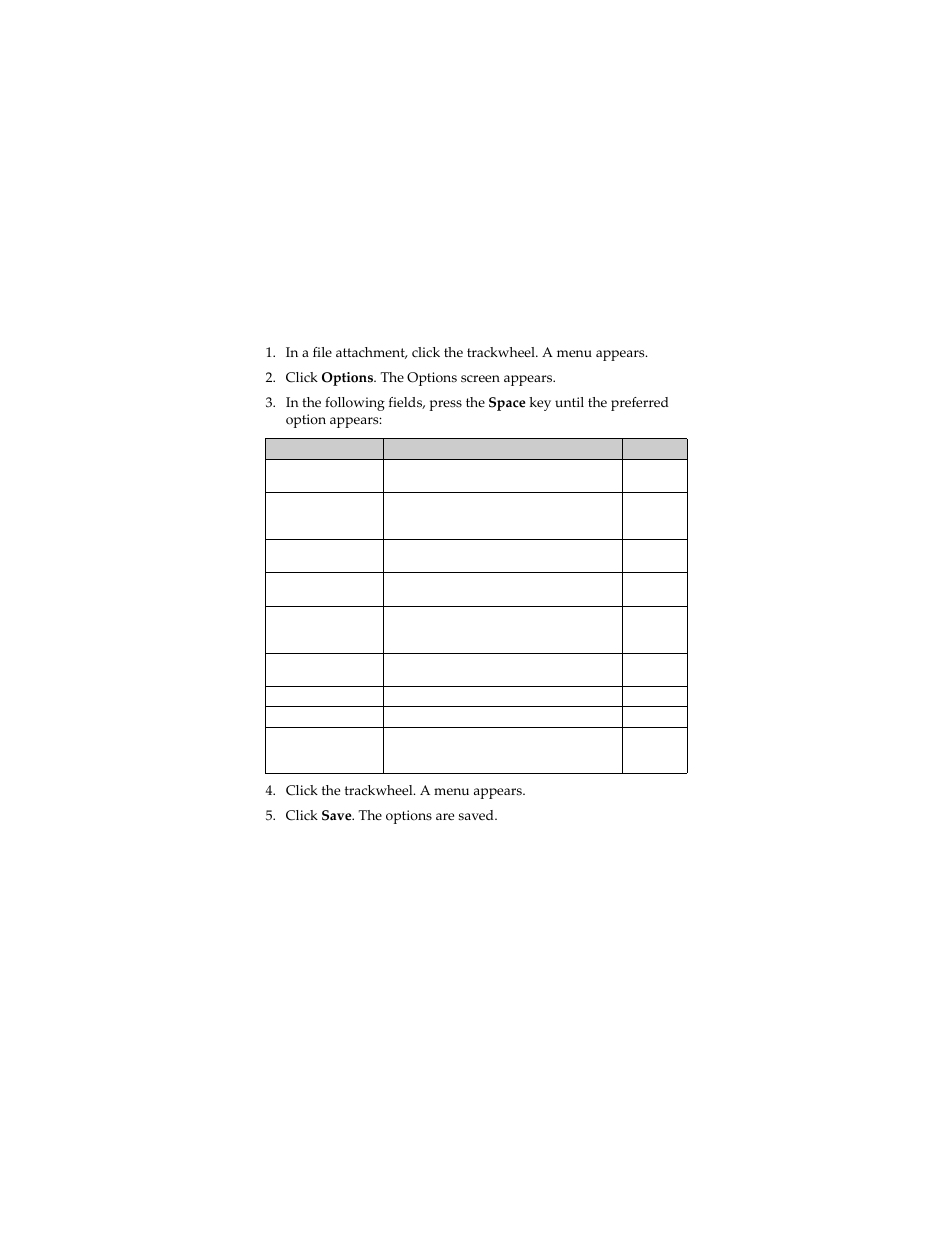Set file attachment options | Blackberry 6280 User Manual | Page 20 / 152