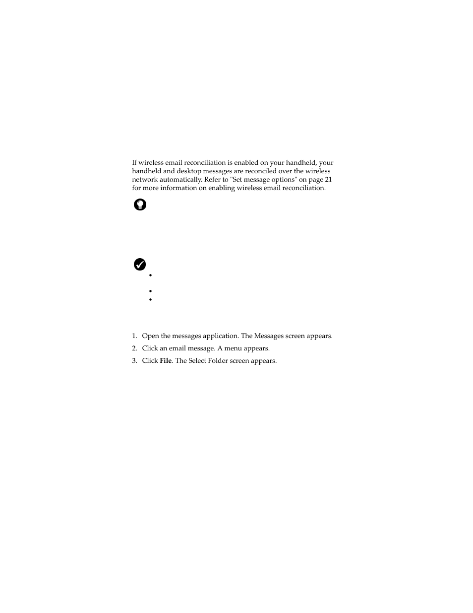 Filing email messages, File an email message | Blackberry 6280 User Manual | Page 31 / 152
