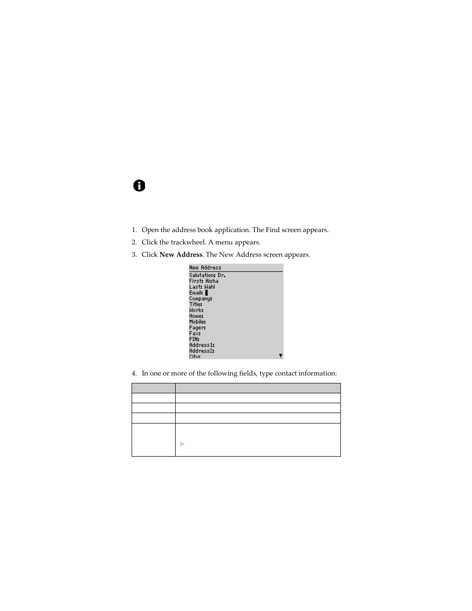 Adding contacts, Create a contact | Blackberry 6280 User Manual | Page 38 / 152