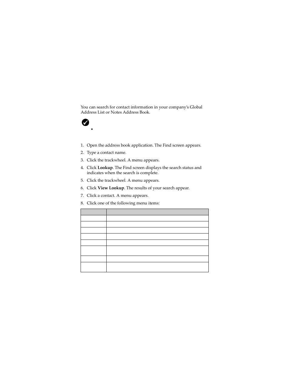 Search for a contact in a remote address book | Blackberry 6280 User Manual | Page 44 / 152