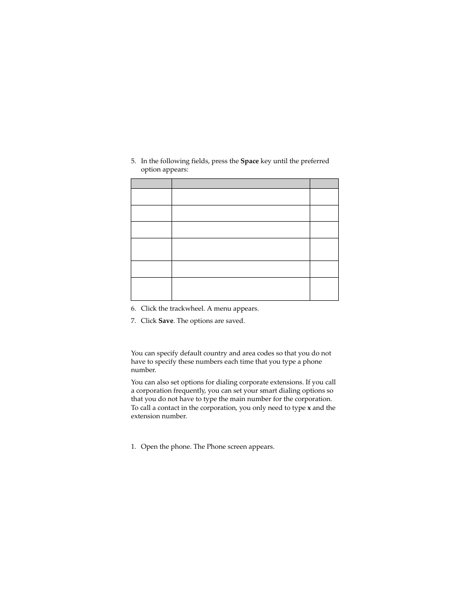 Setting smart dialing options, Set general smart dialing options | Blackberry 6280 User Manual | Page 65 / 152