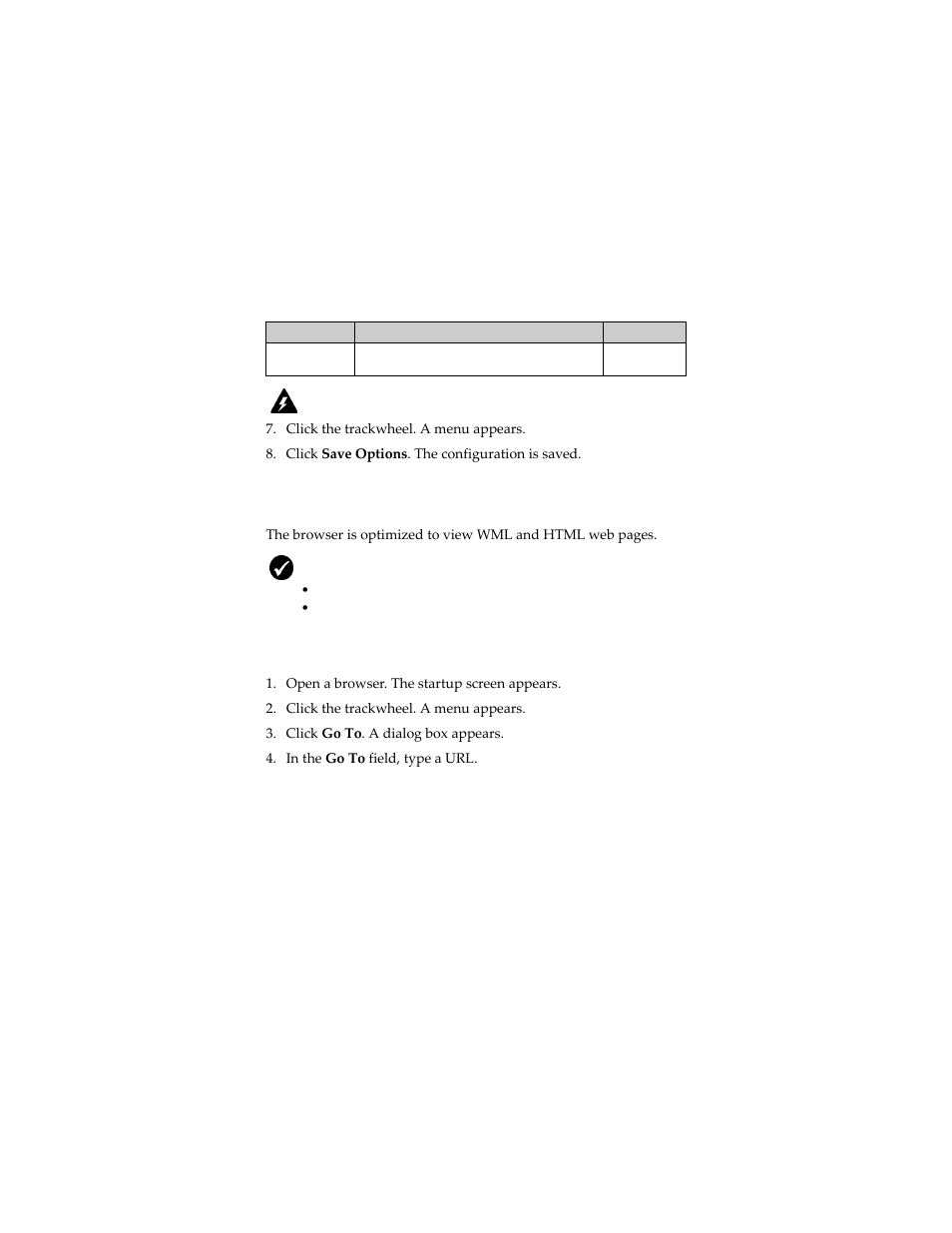 Browsing web pages, Open a web page by typing a url | Blackberry 6280 User Manual | Page 73 / 152