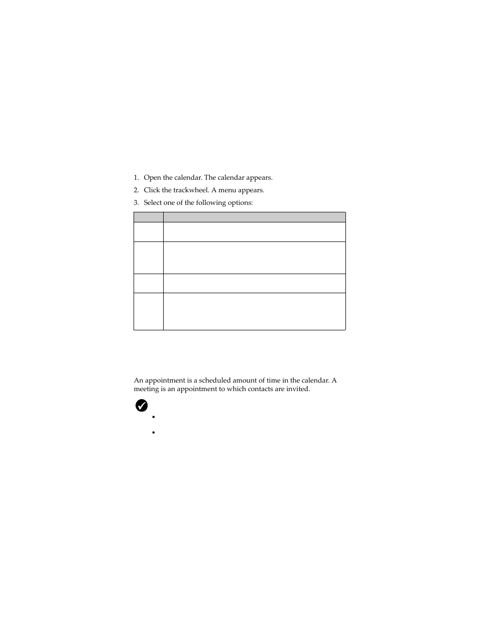 Managing appointments and meetings, View the next or previous date | Blackberry 6280 User Manual | Page 90 / 152