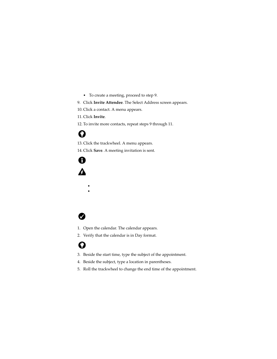 Create an appointment quickly | Blackberry 6280 User Manual | Page 93 / 152
