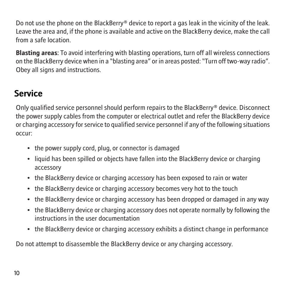 Service | Blackberry 8700 User Manual | Page 12 / 29