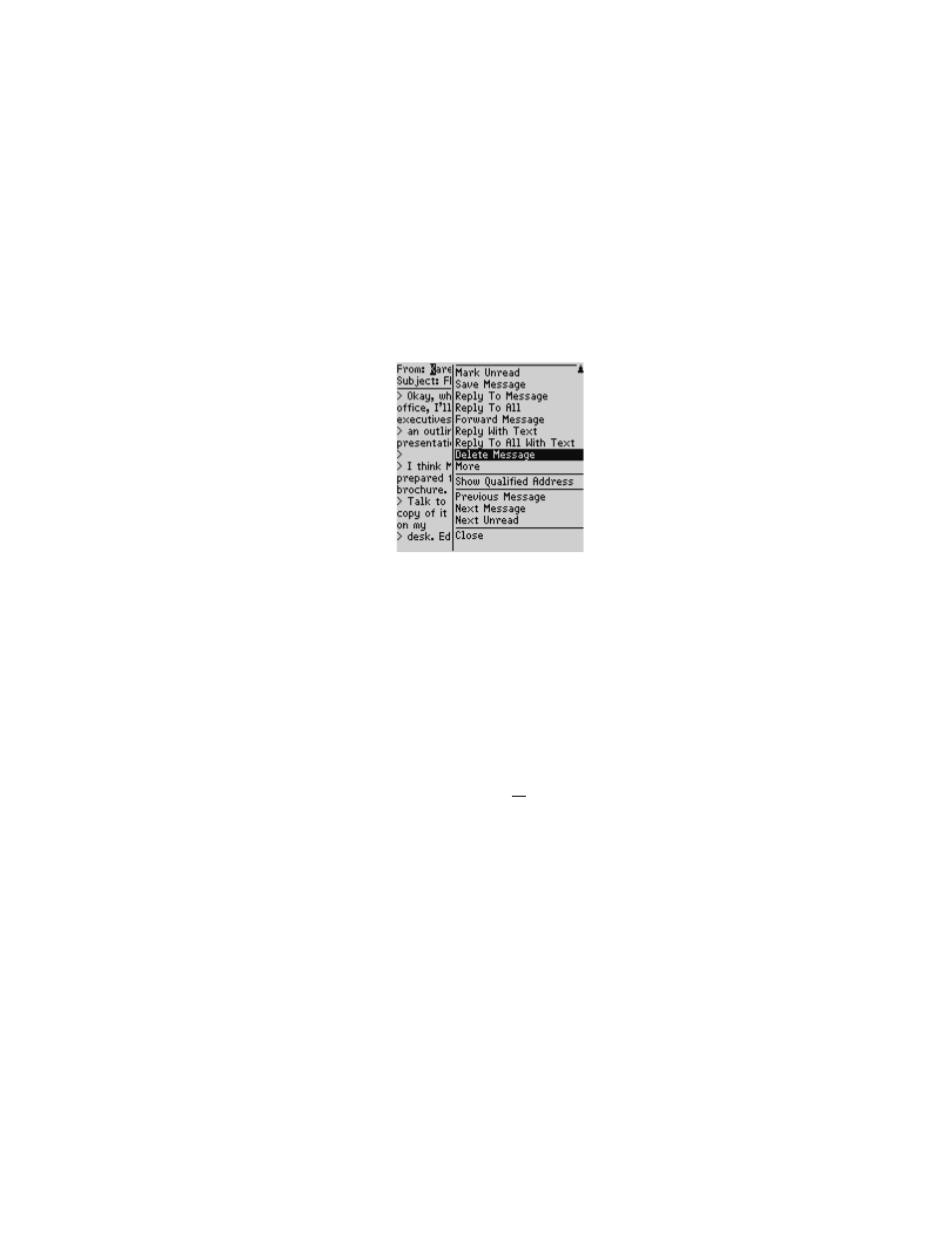 To delete multiple messages | Blackberry WIRELESS HANDHELDTM 857 User Manual | Page 101 / 188