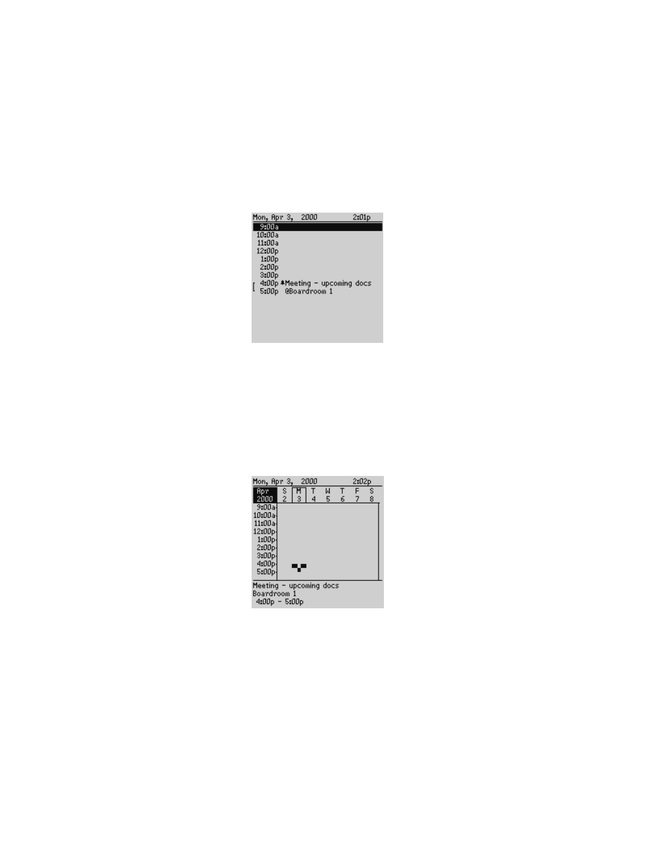 Week view | Blackberry WIRELESS HANDHELDTM 857 User Manual | Page 126 / 188