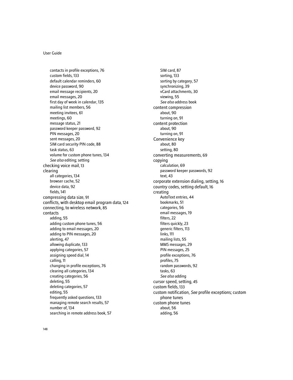 Blackberry 7100I User Manual | Page 148 / 160