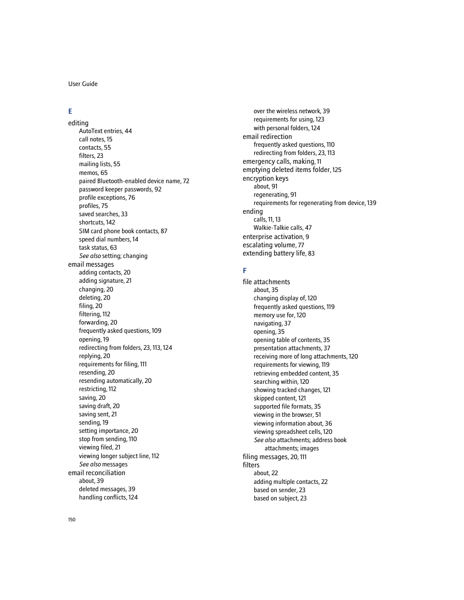 Blackberry 7100I User Manual | Page 150 / 160