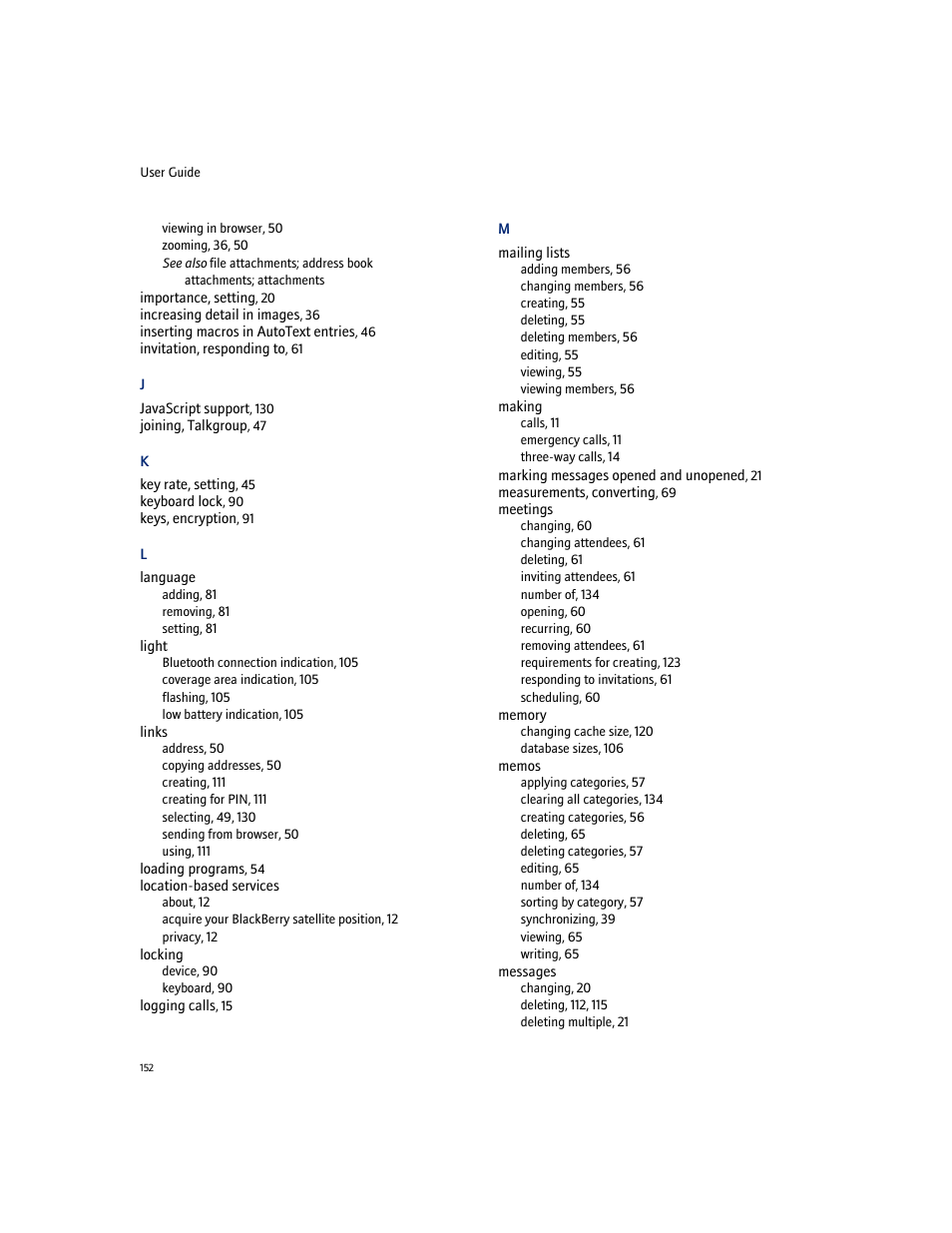 Blackberry 7100I User Manual | Page 152 / 160