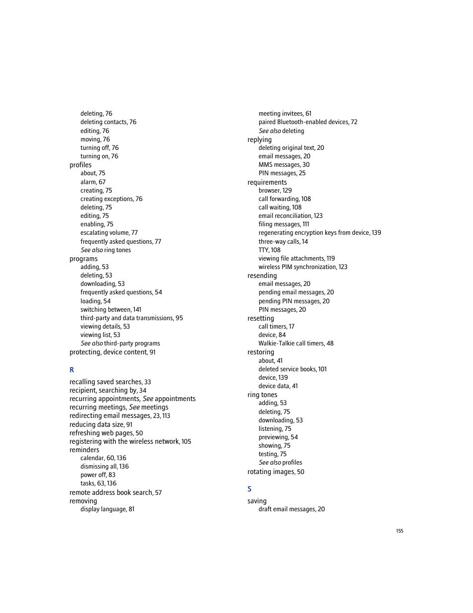 Blackberry 7100I User Manual | Page 155 / 160