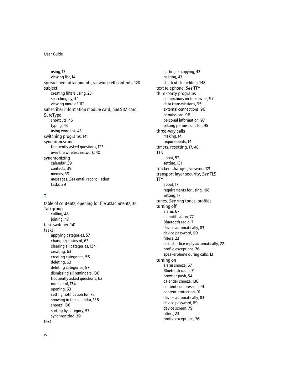 Blackberry 7100I User Manual | Page 158 / 160