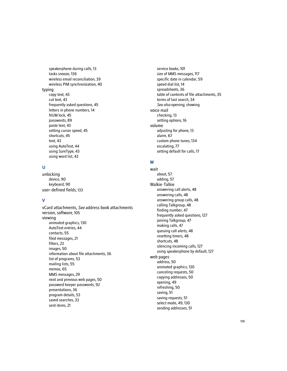 Blackberry 7100I User Manual | Page 159 / 160