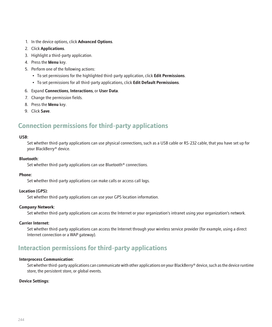 Blackberry Curve 8330 User Manual | Page 246 / 272