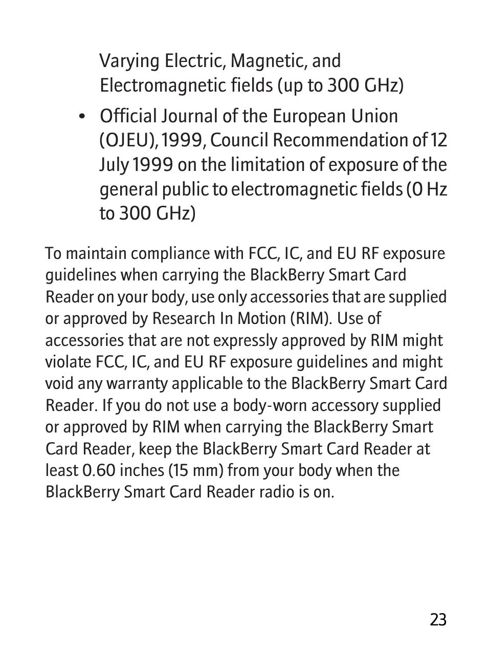 Blackberry RBB10BW User Manual | Page 25 / 46