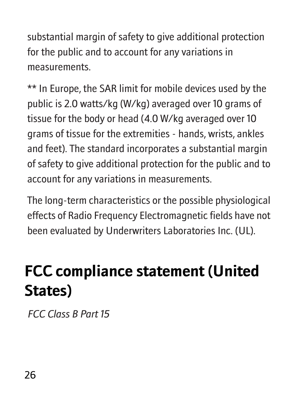 Fcc compliance statement (united states) | Blackberry RBB10BW User Manual | Page 28 / 46