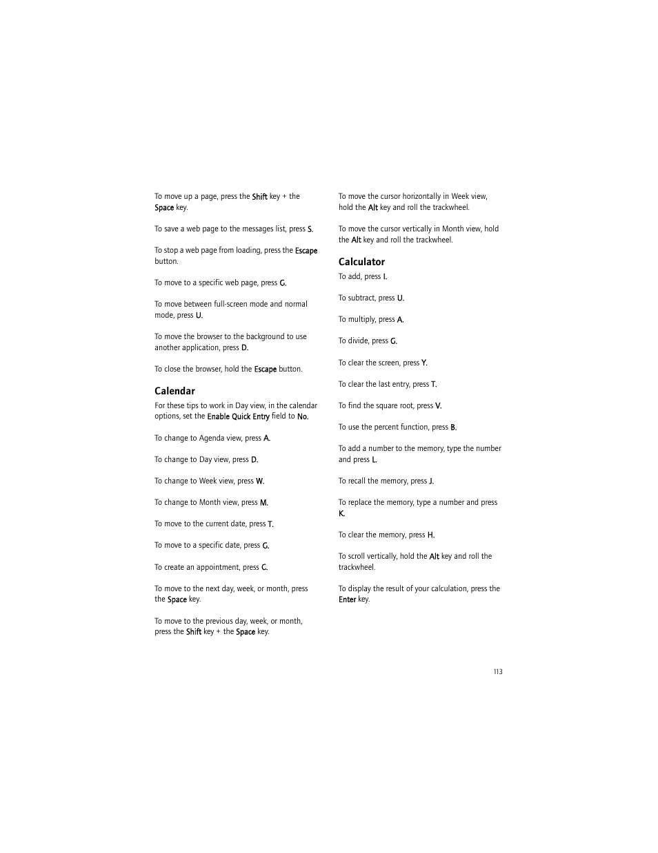 Calendar, Calculator | Blackberry 7290 User Manual | Page 113 / 132
