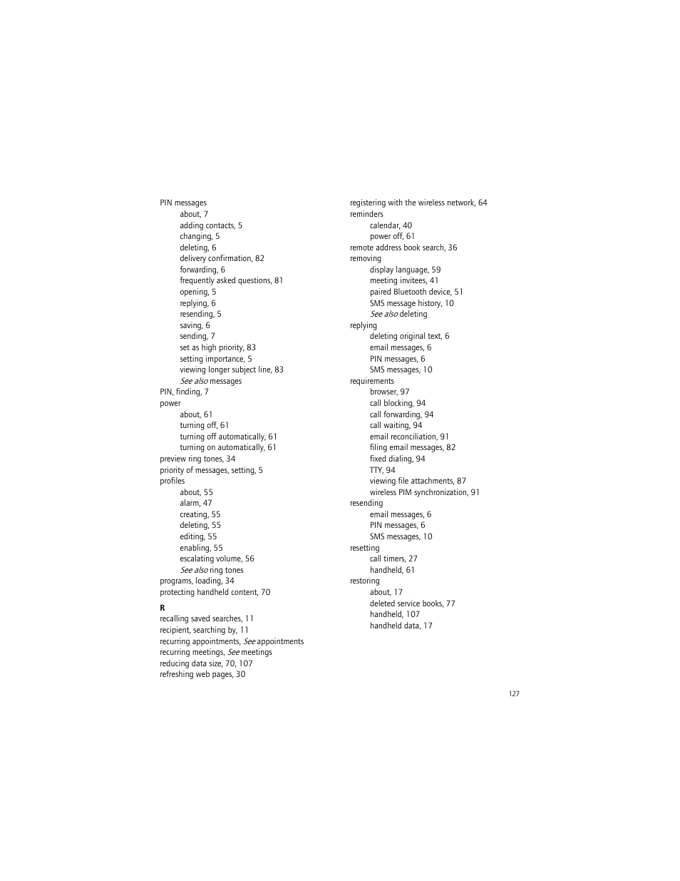 Blackberry 7290 User Manual | Page 127 / 132