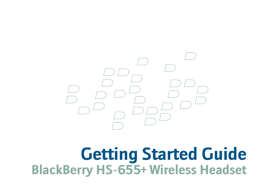 Blackberry HS-655 User Manual | 24 pages