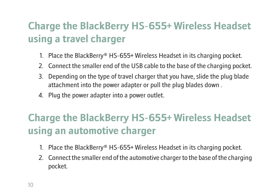 Blackberry HS-655 User Manual | Page 12 / 24