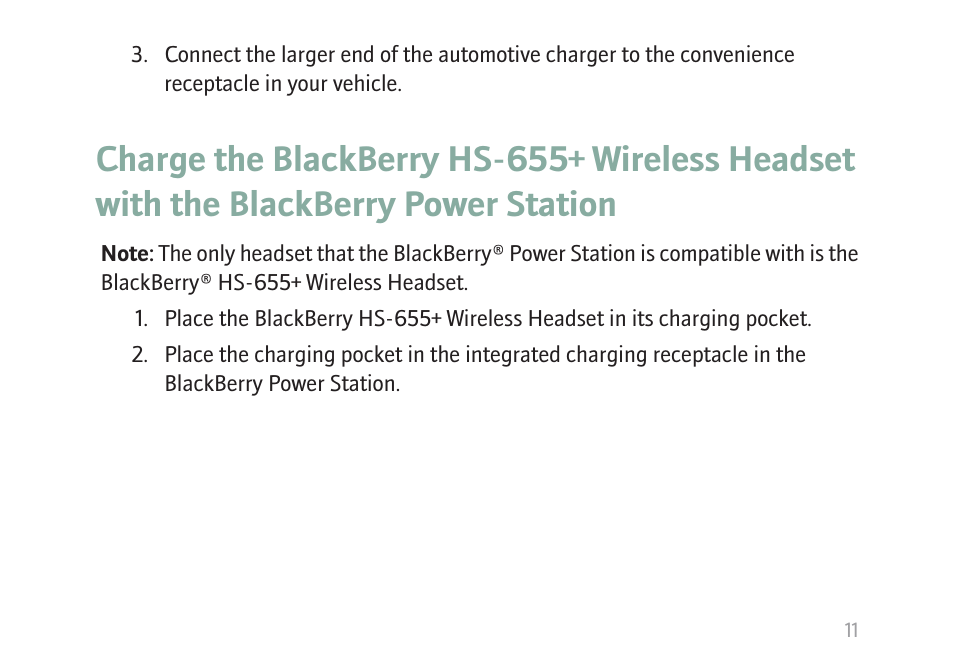 Blackberry HS-655 User Manual | Page 13 / 24