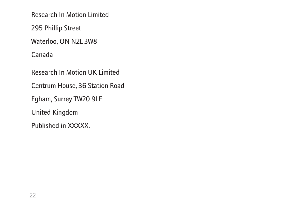 Blackberry HS-655 User Manual | Page 24 / 24