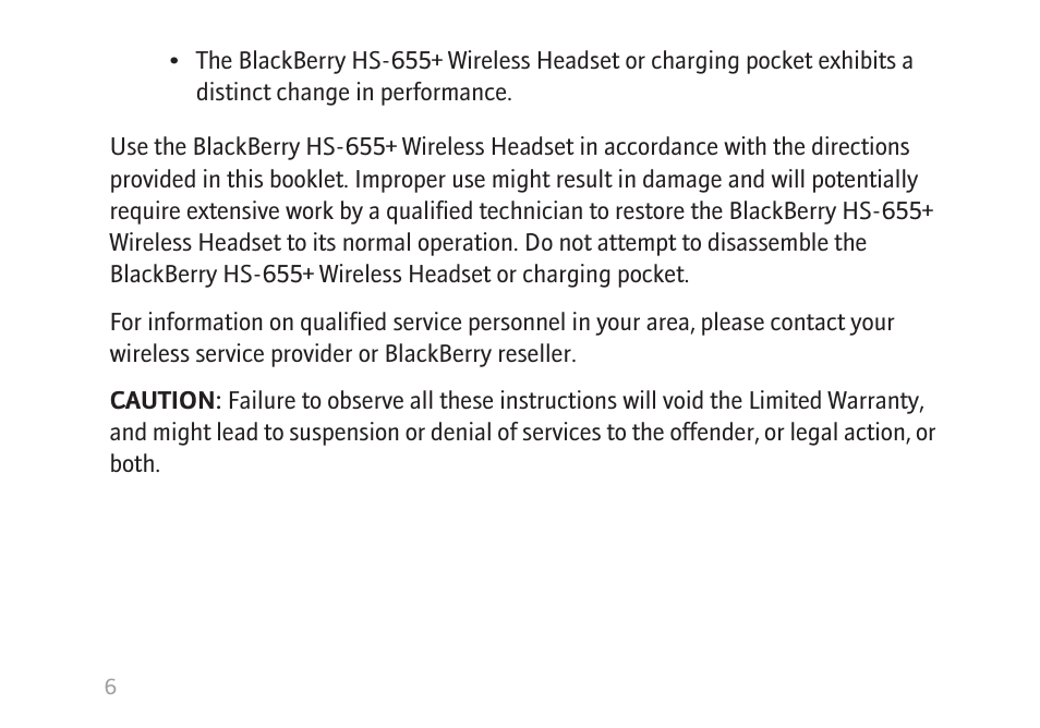 Blackberry HS-655 User Manual | Page 8 / 24