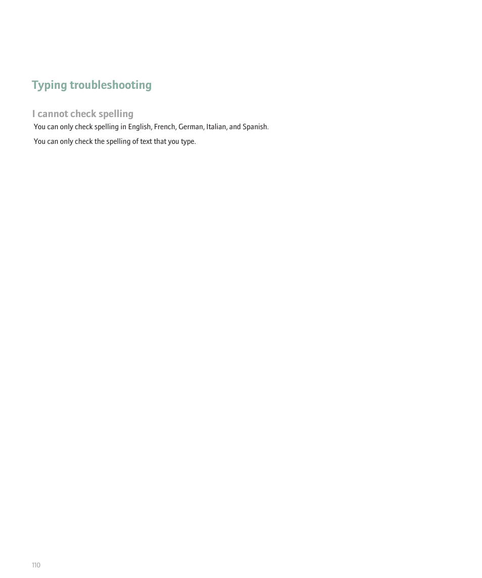 Typing troubleshooting | Blackberry 8320 User Manual | Page 112 / 288