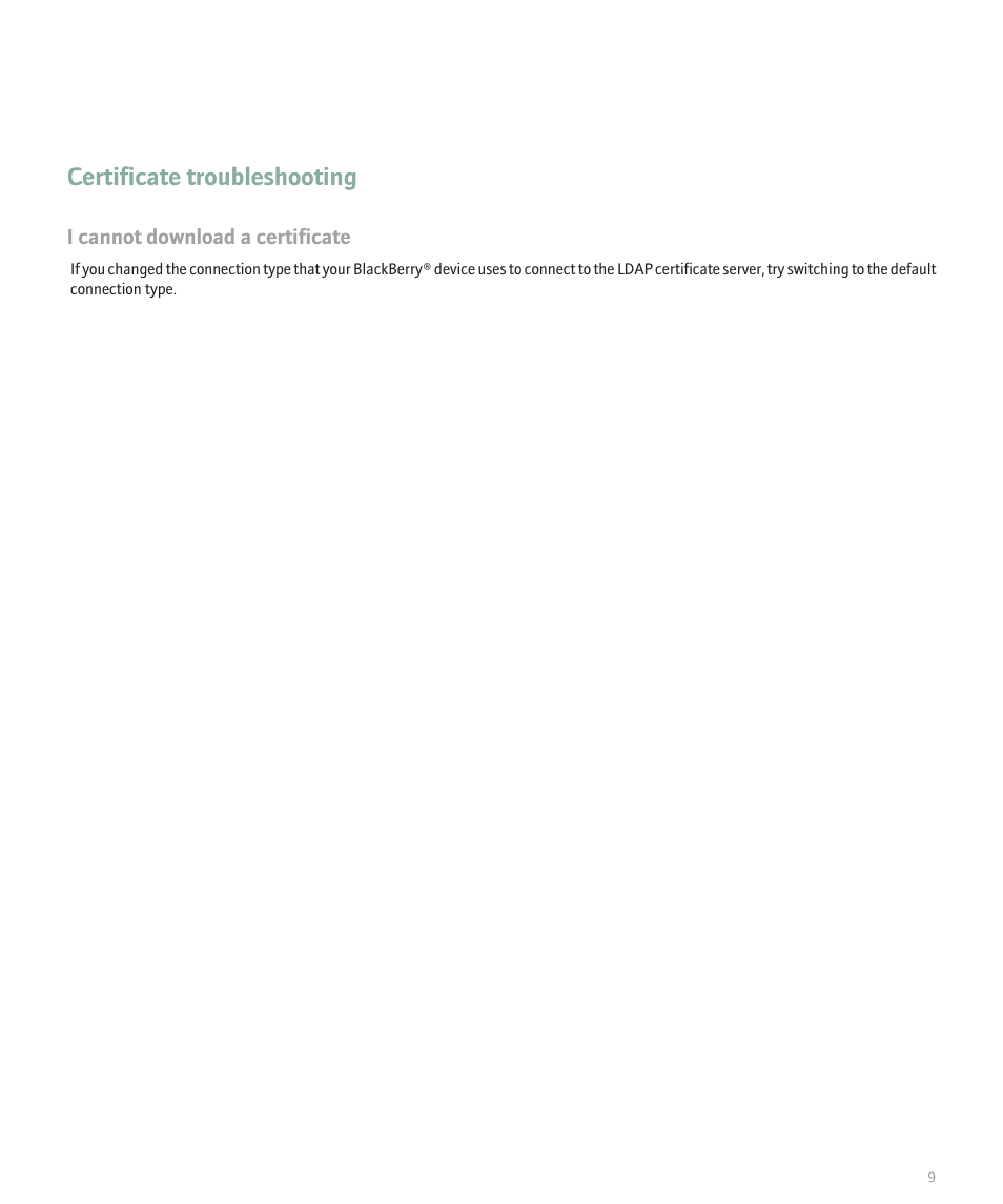 Certificate troubleshooting | Blackberry 8800 Series User Manual | Page 11 / 25