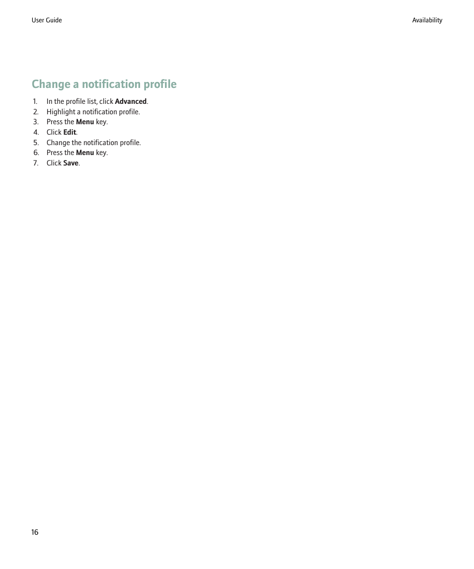 Change a notification profile | Blackberry ICQ User Manual | Page 18 / 21