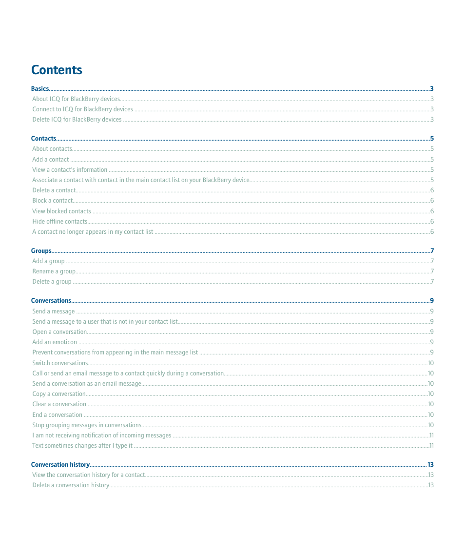 Blackberry ICQ User Manual | Page 3 / 21
