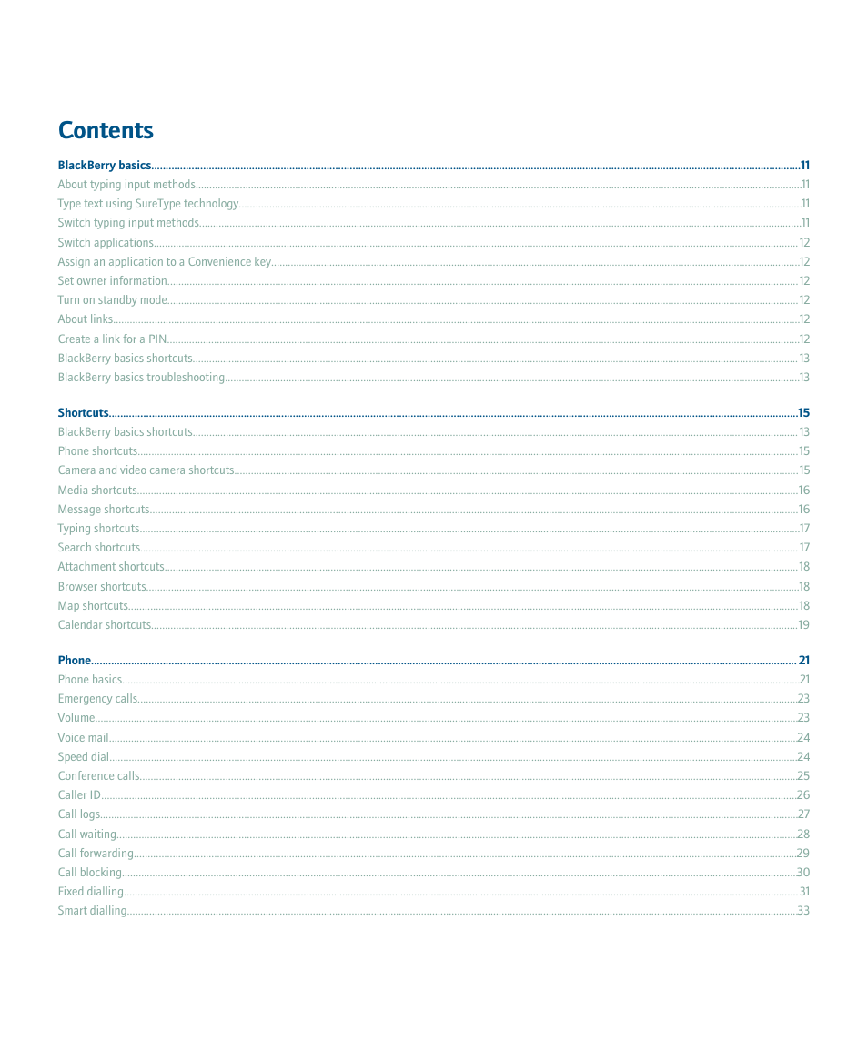 Blackberry Pearl 8110 User Manual | Page 3 / 287